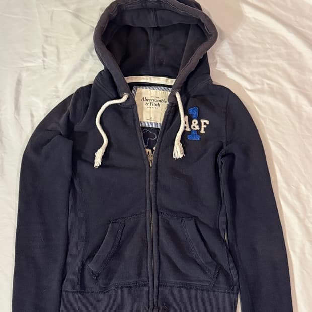 아베크롬비 a&f 1 로고 후드집업 네이비