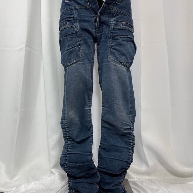 denim shirring pants