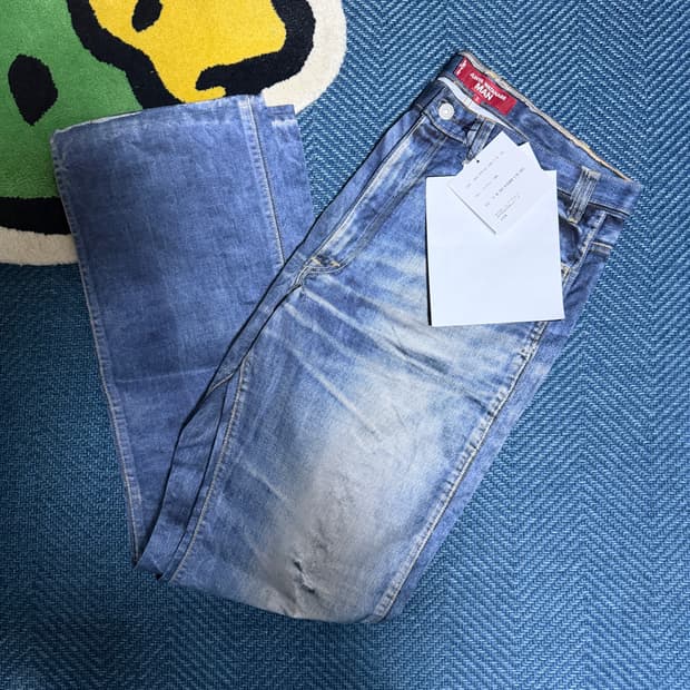 [XL]준야 와타나베 베르베르진 리바이스 데님 프린팅 팬츠