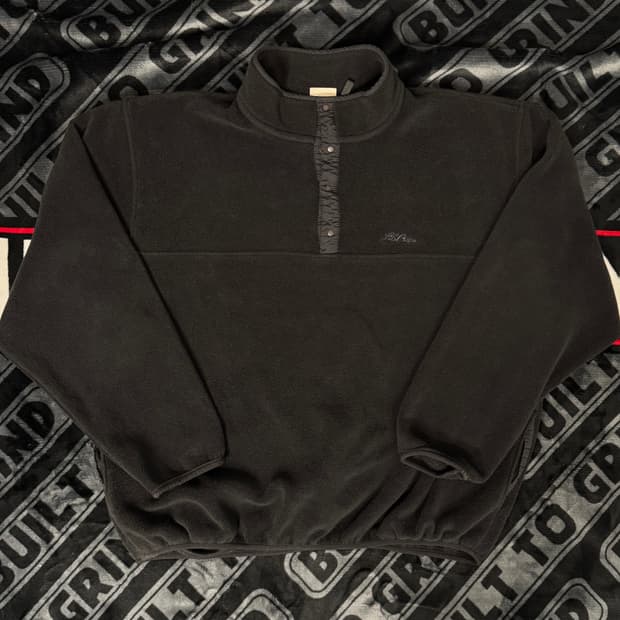 엘엘 빈 쿼터 스냅 티 플리스 풀오버 블랙 메이드 인 유에스 에이