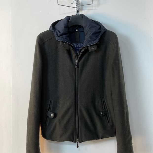 페델리 후드 레이어드 캐시미어 자켓