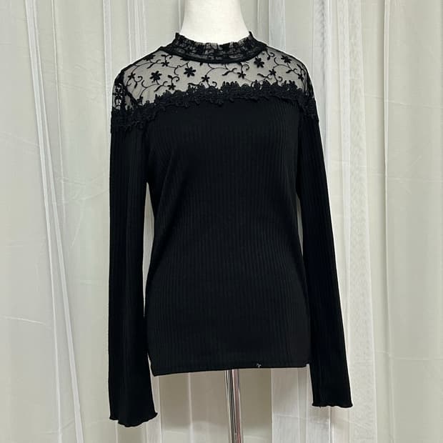 ingni 플로럴 시스루 골지 탑 공겜여주 고스 고딕 