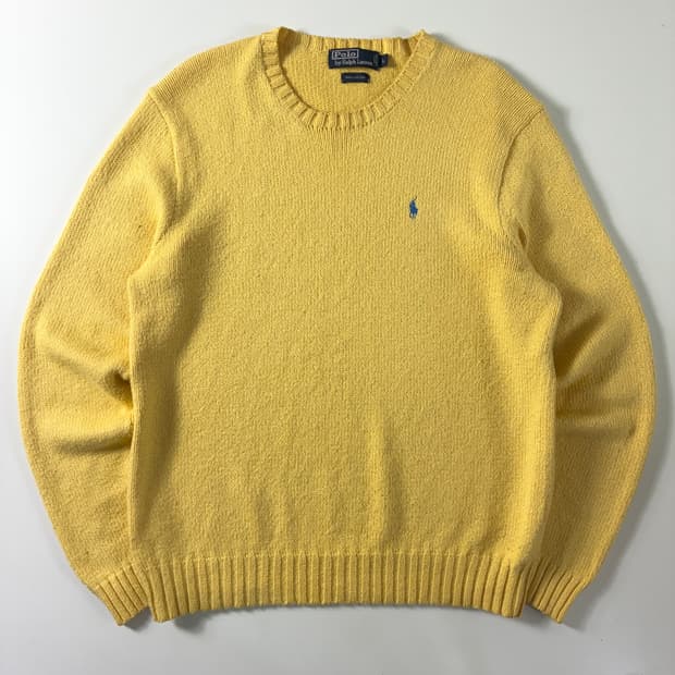 Polo 폴로 랄프로렌 옐로우 코튼 라운드 니트