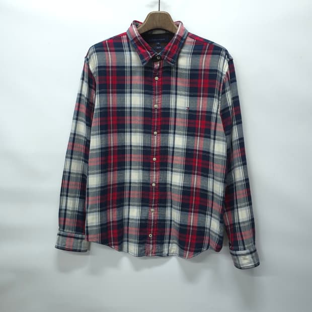 타미힐피거 두께감있는 코튼 이중 체크셔츠 ( 100~105 )