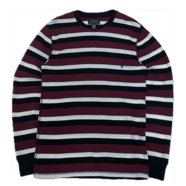 희귀) 폴로 랄프로렌 버건디 와플 써멀 롱슬리브