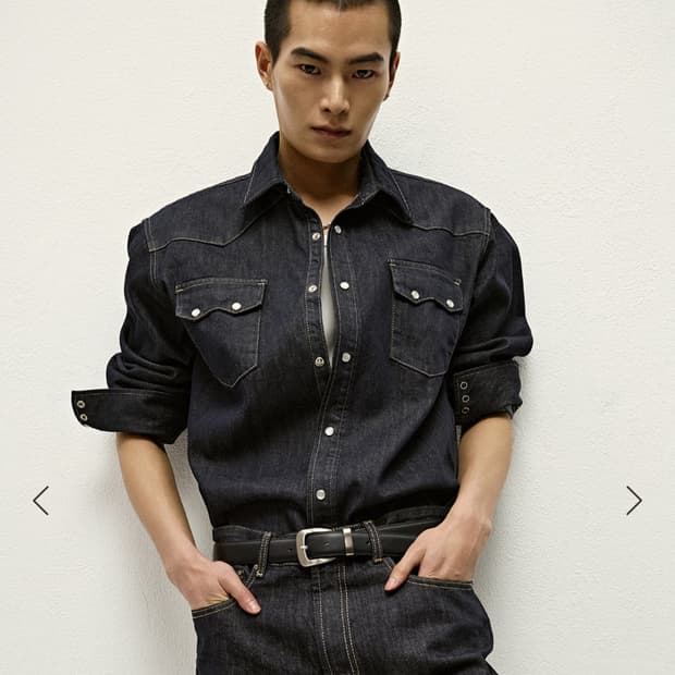 세비지 웨스턴셔츠 다크블루(다크인디고) 구매 라지사이즈