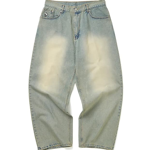 위캔더스 SKULL WASHED PANTD(S.DENIM)