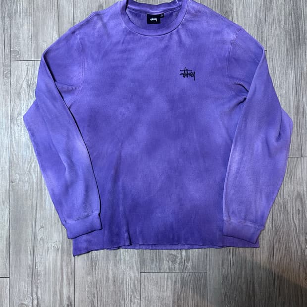 스투시 베이직 스탁 써멀 롱슬리브 티셔츠 라벤더