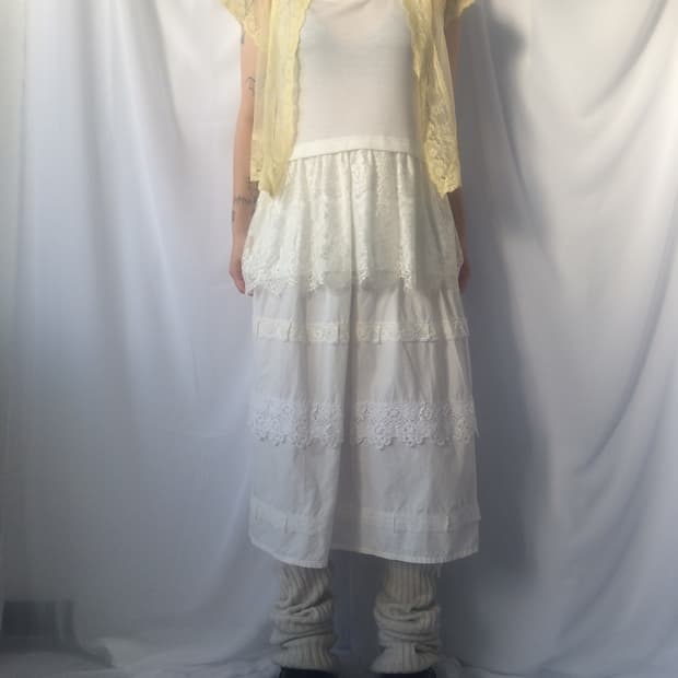 lace trimming see through open cardigan