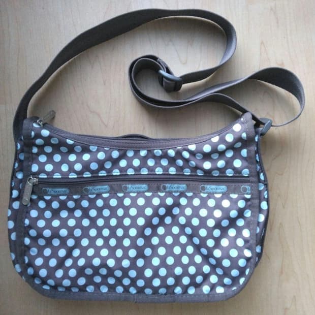 레스포삭 초코 민트 땡땡이 크로스바디백(호보백)+파우치 세트