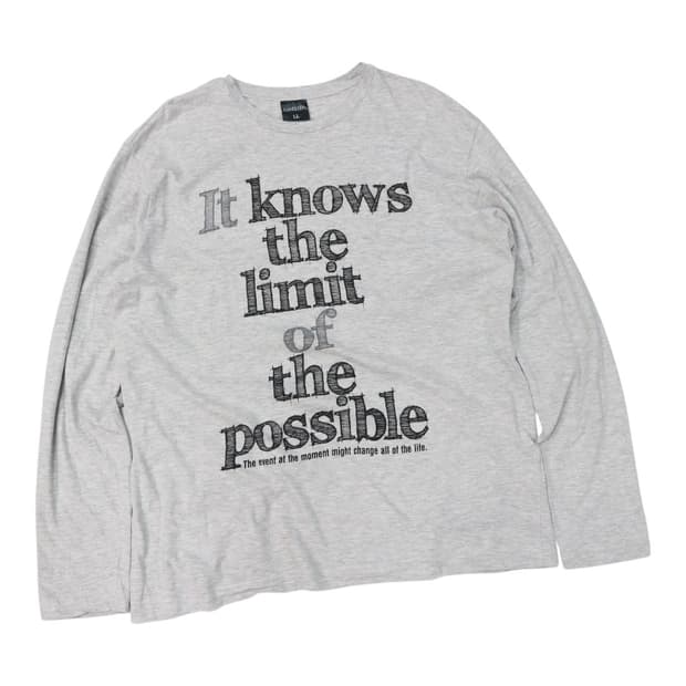 타임스텝 빈티지 그레이 타이포그래피 롱 슬리브 (LL)