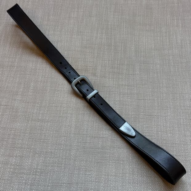 [42] 80s USA DOCKERS 블랙 풀 그레인 레더 레인저 벨트