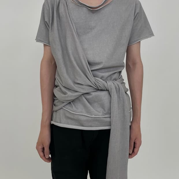 2[β] :: Scarfed T-shirt [ASH] 