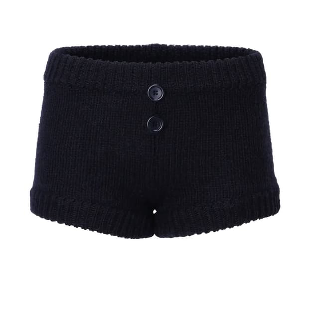 threetimes powder shorts 니트 팬츠 navy