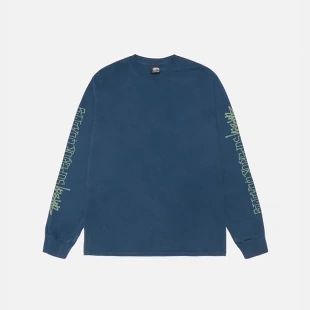 [XL] 스투시 슈페리어 퀄리티 피그먼트 다이드 롱슬리브 티셔츠 네이비