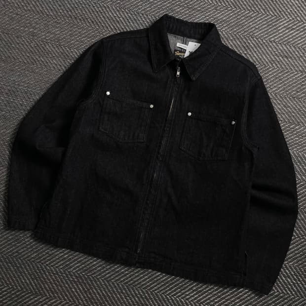 트로피컬러 데님 트러커 워크 자켓 블랙y 4055