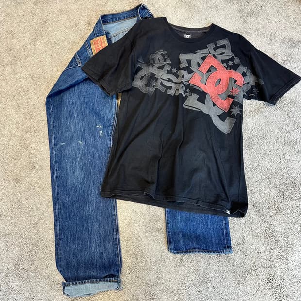 DC SHOES 디씨슈즈 빈티지 로고 반팔티L