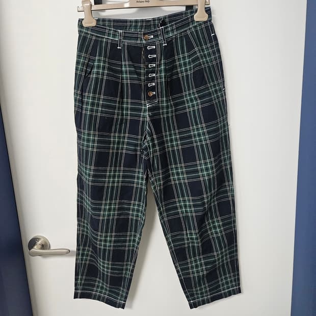 꼼데가르송 체크바지 m