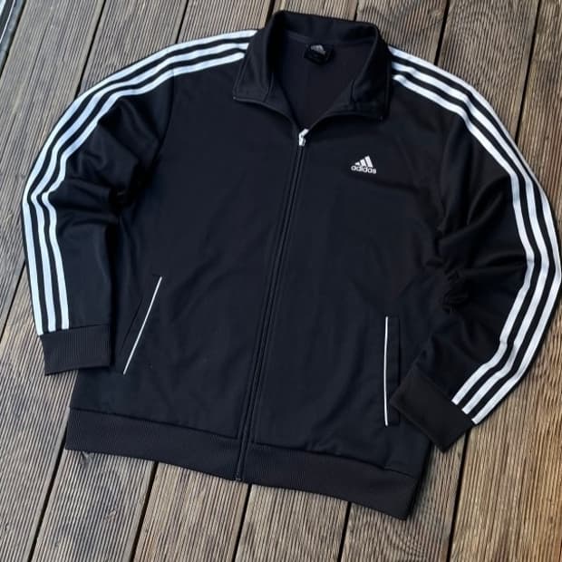 아디다스 블랙 검정 트랙탑 져지집업 105/XL