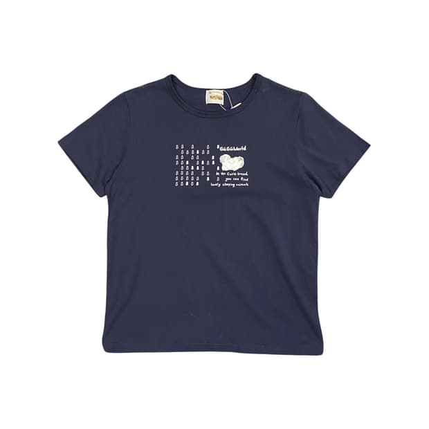 Gu Gu World 로고 강아지 프린팅 반팔티셔츠