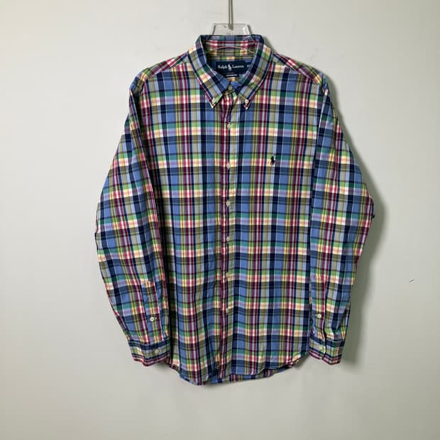 폴로 랄프로렌 멀티 블록 체크 셔츠 XL