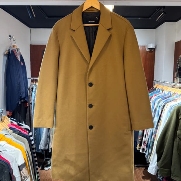 인사일런스 캐시미어 싱글 코트 베이지 L