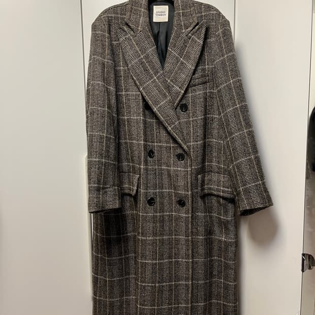 스튜디오톰보이 더블브레스트 체크코트
