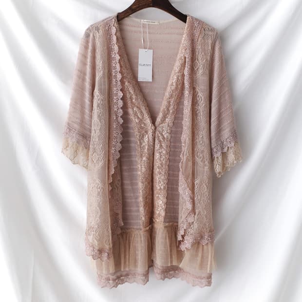 axes femme) lace half cardigun 