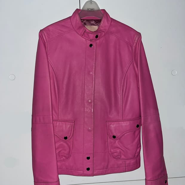 레더자켓 핑크 갸루