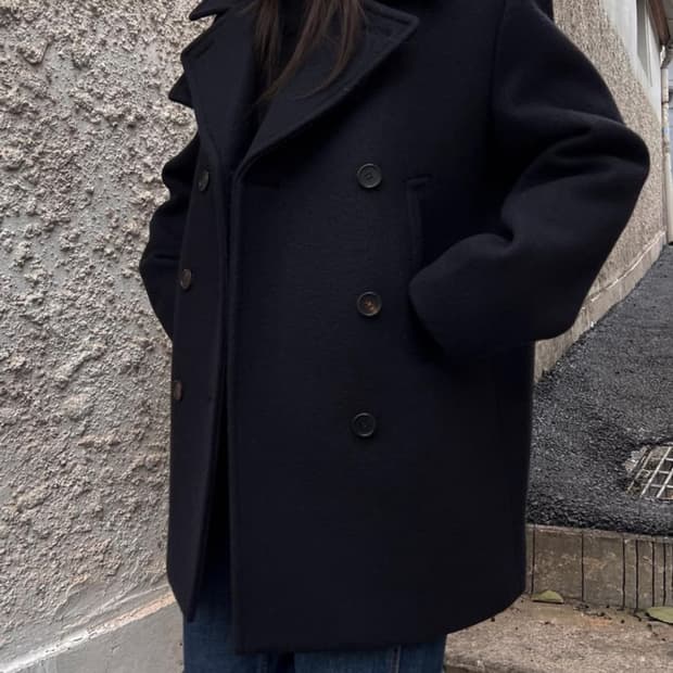 언더스탠딩 울 피코트 네이비 (울 90)