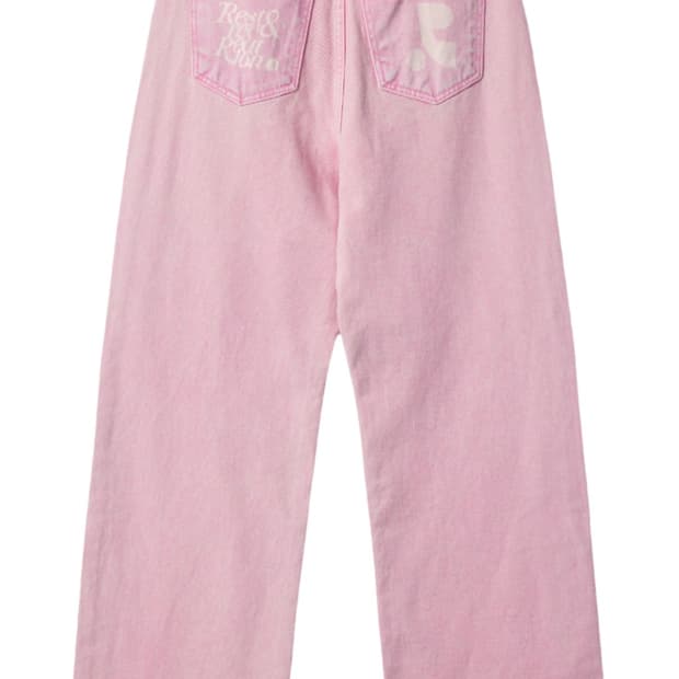 [27] 레스트앤레크레이션 로고 와이드 팬츠 핑크