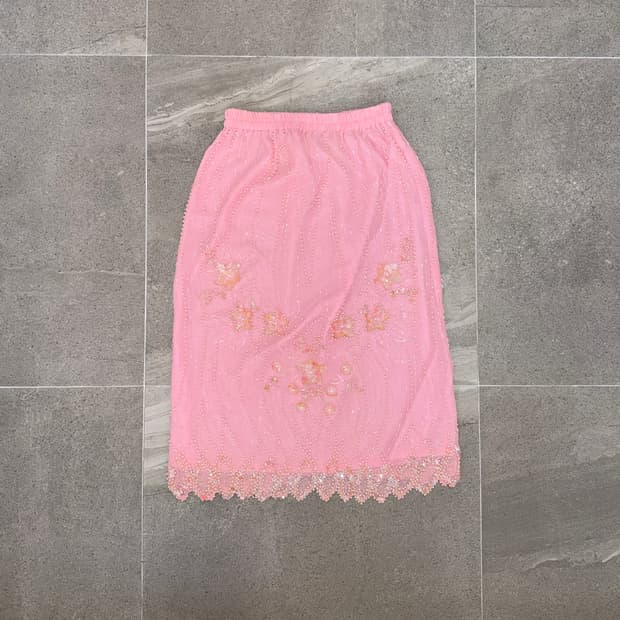 Baby pink fairy beads flower skirt