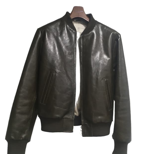 [48]  leather jacket - khaki