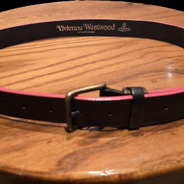 비비안 웨스트우드 핑크 배색 가죽 벨트