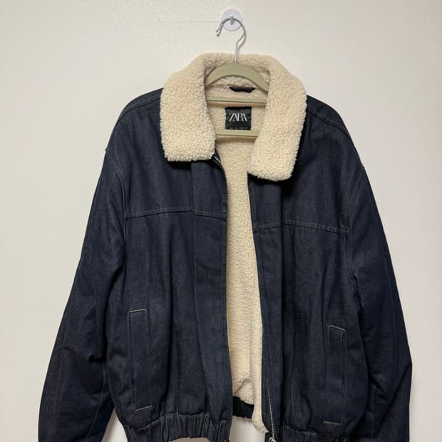 자라 데님 양털 자켓