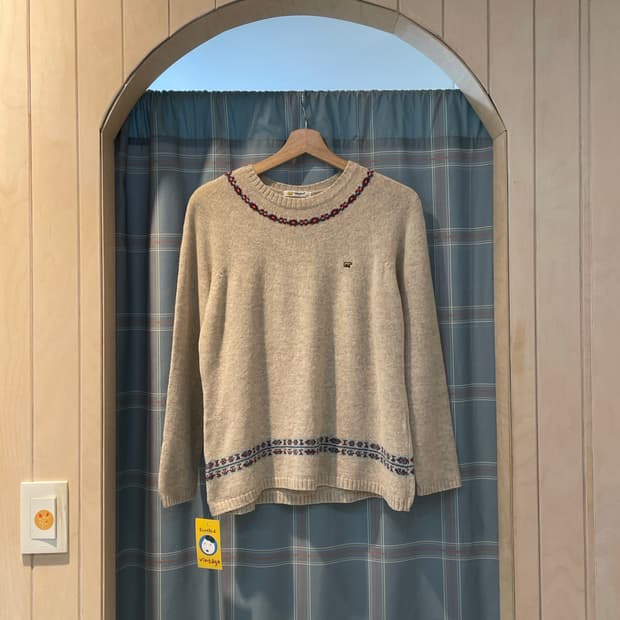 일본빈티지 골든베어 페어아일니트