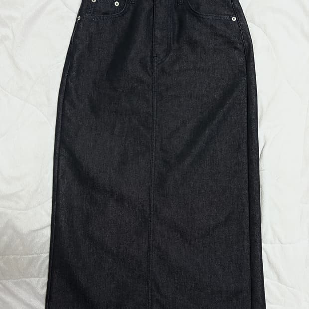 하구미 모리걸 생지 데님 롱스커트