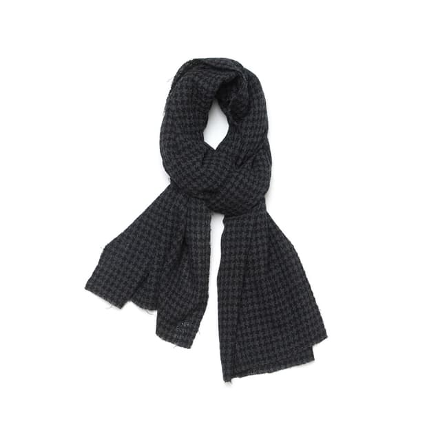 해칭룸 houndstooth check wool muffler black