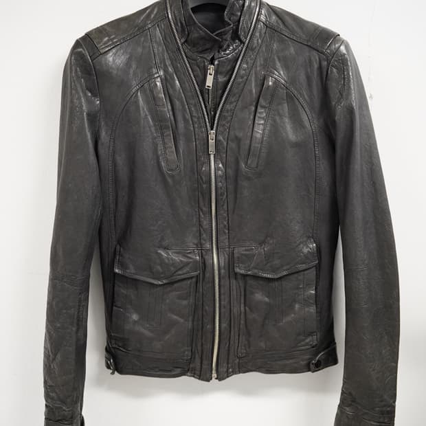 [N][95]그레이 베지터블 램스킨 워싱 레더자켓