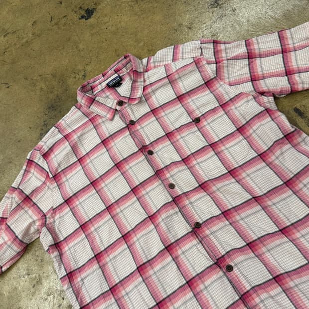 [정품/2XL] 파타고니아 체크 남방 핑크 셔츠 b13