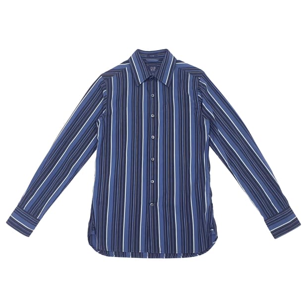 GAP 스트라이프 코튼 셔츠 블루(xs)