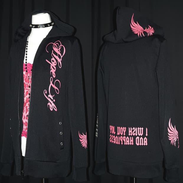 (spinash) y2k kitsch graphic zip-up 