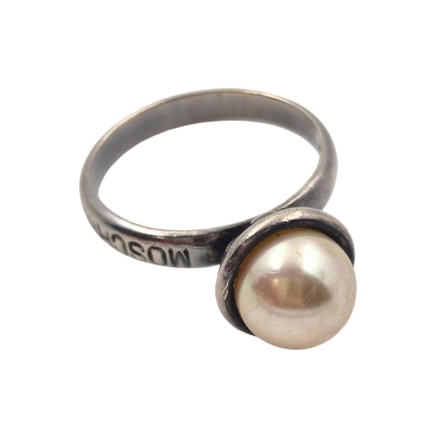 90s 모스키노 칩앤시크 실버 925 진주 반지