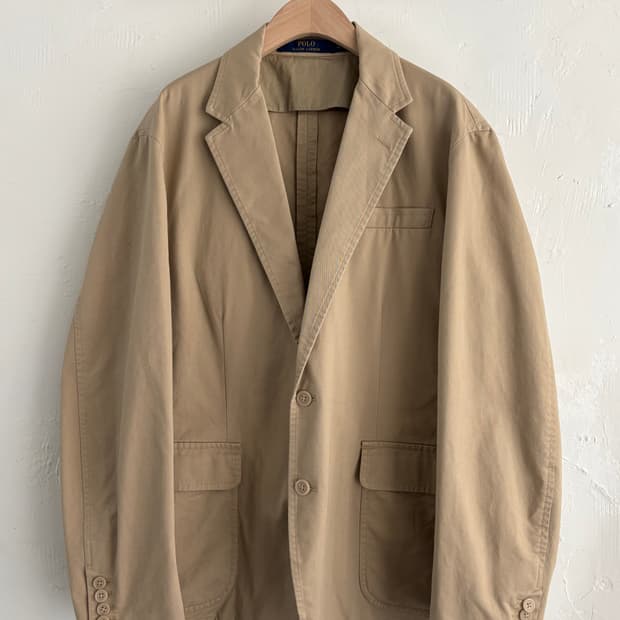 Polo 폴로 랄프로렌 신형라벨  베이지컬러 코튼 블레이저 자켓