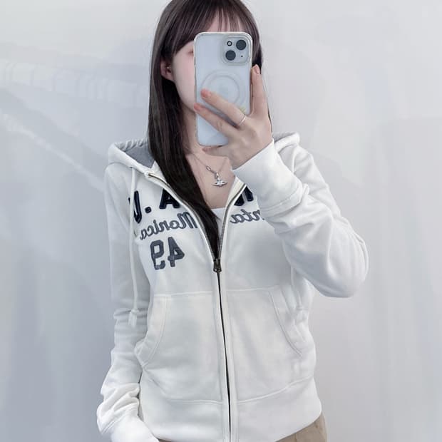 후아유 빅로고 후드집업