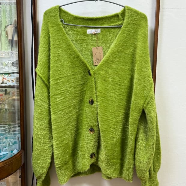 빈티지 잔디 니트 가디건