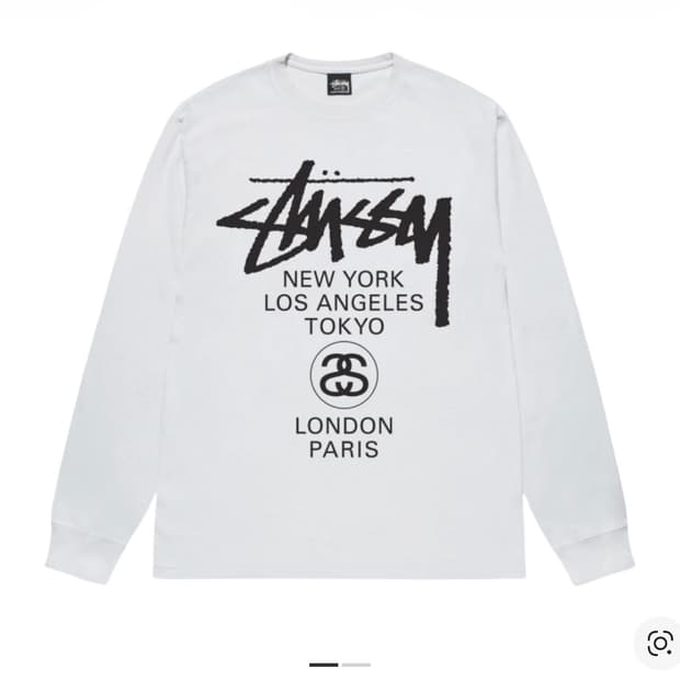 스투시 월드투어 롱슬리브 화이트 L사이즈
