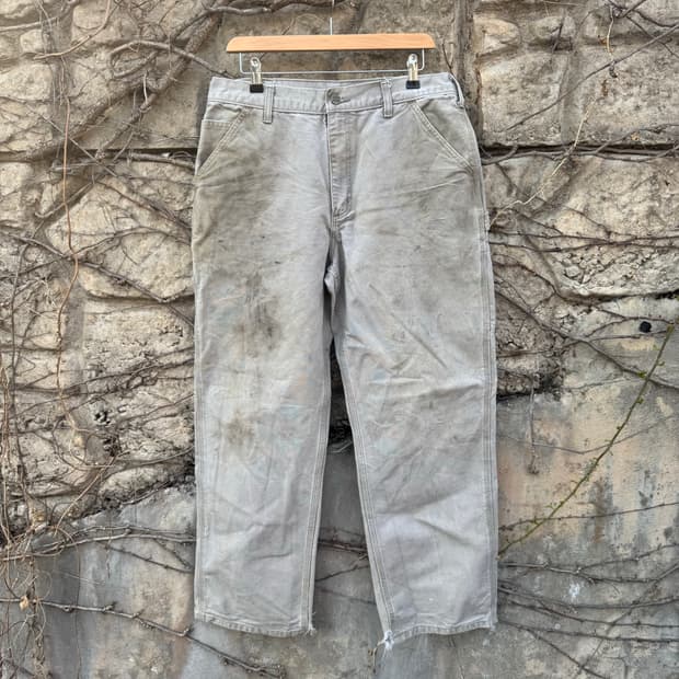 칼하트 빈티지 b11 des 하드페이딩 카펜터 싱글니 워크 팬츠