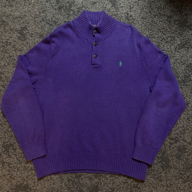 (XL) 폴로랄프로렌 하프버튼 코튼니트