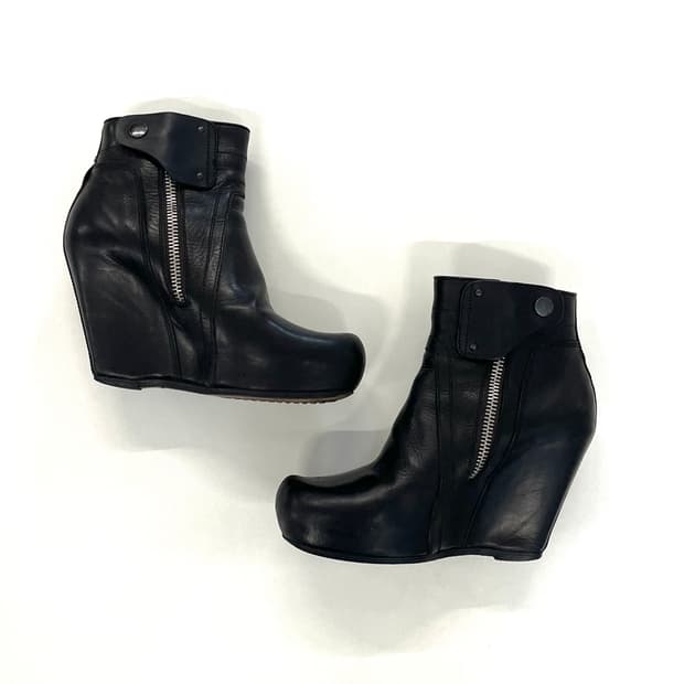 릭오웬스 레더 웨지부츠